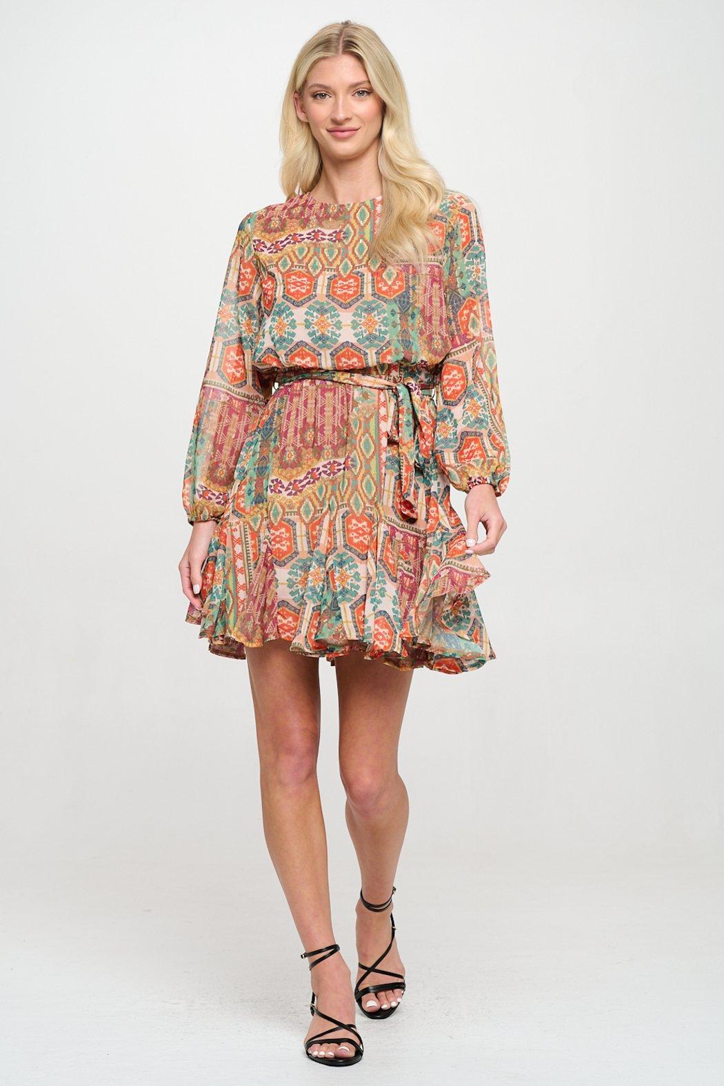 Ancient Tapestry Long Sleeve Dress Product Image