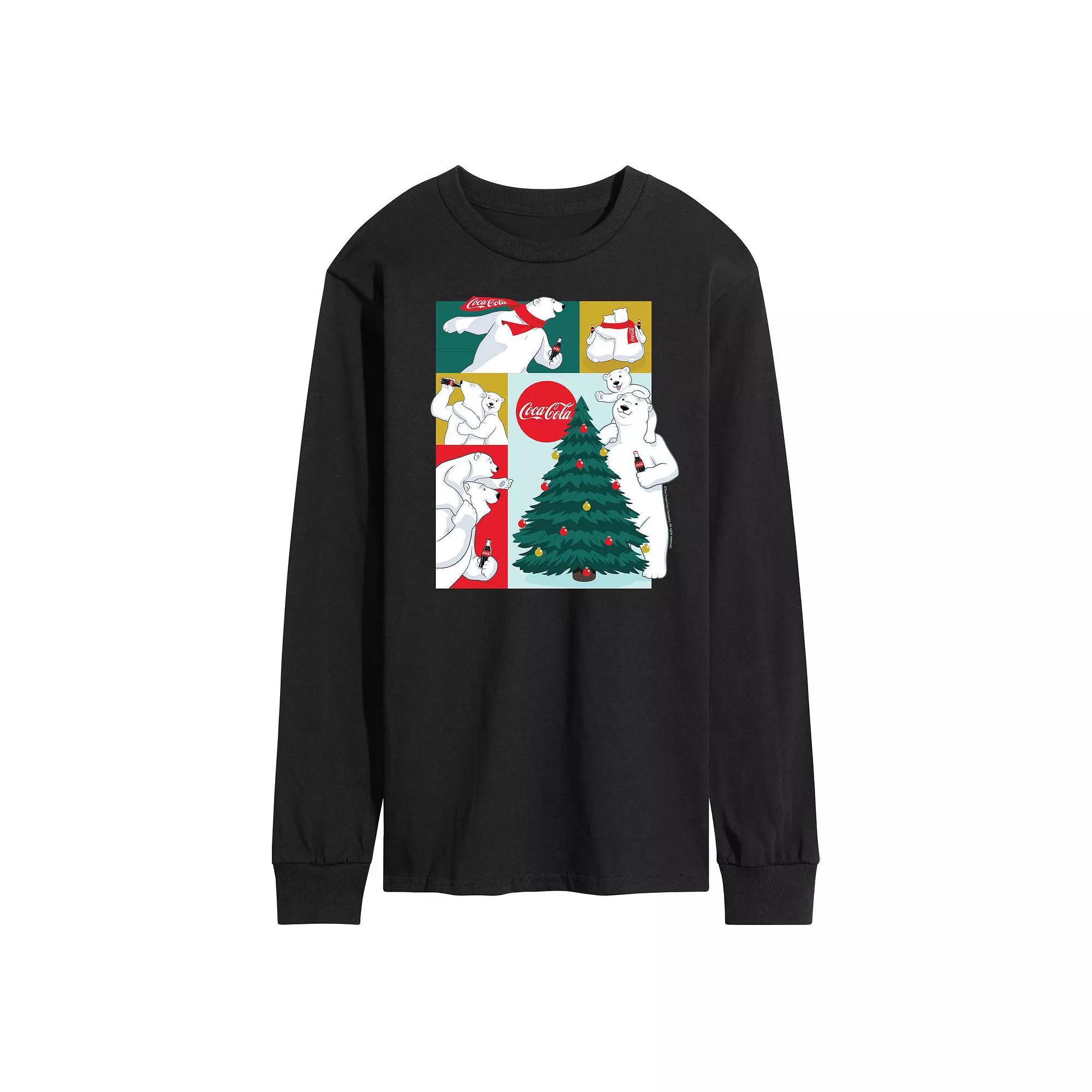 Mens CocaCola Bears Long Sleeve Graphic Tee Blue Product Image