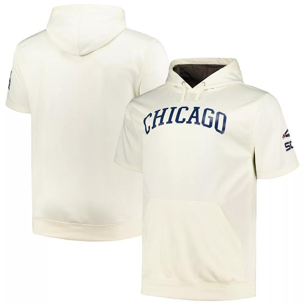 Men's Profile Oatmeal Chicago White Sox Big & Tall Contrast Short Sleeve Pullover Hoodie, Size: 3XLT, Team Product Image