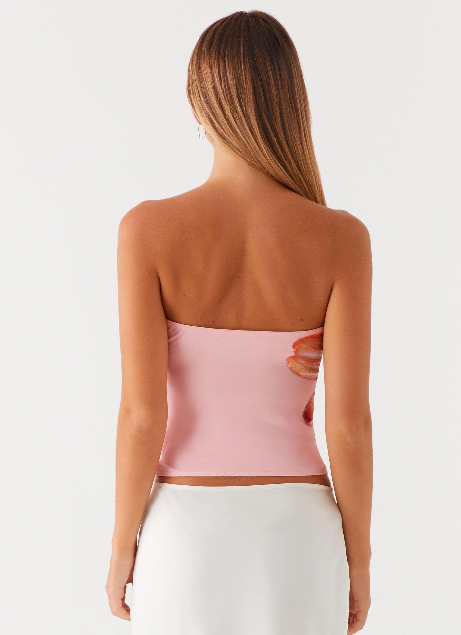Fall For You Strapless Top - Pink Product Image