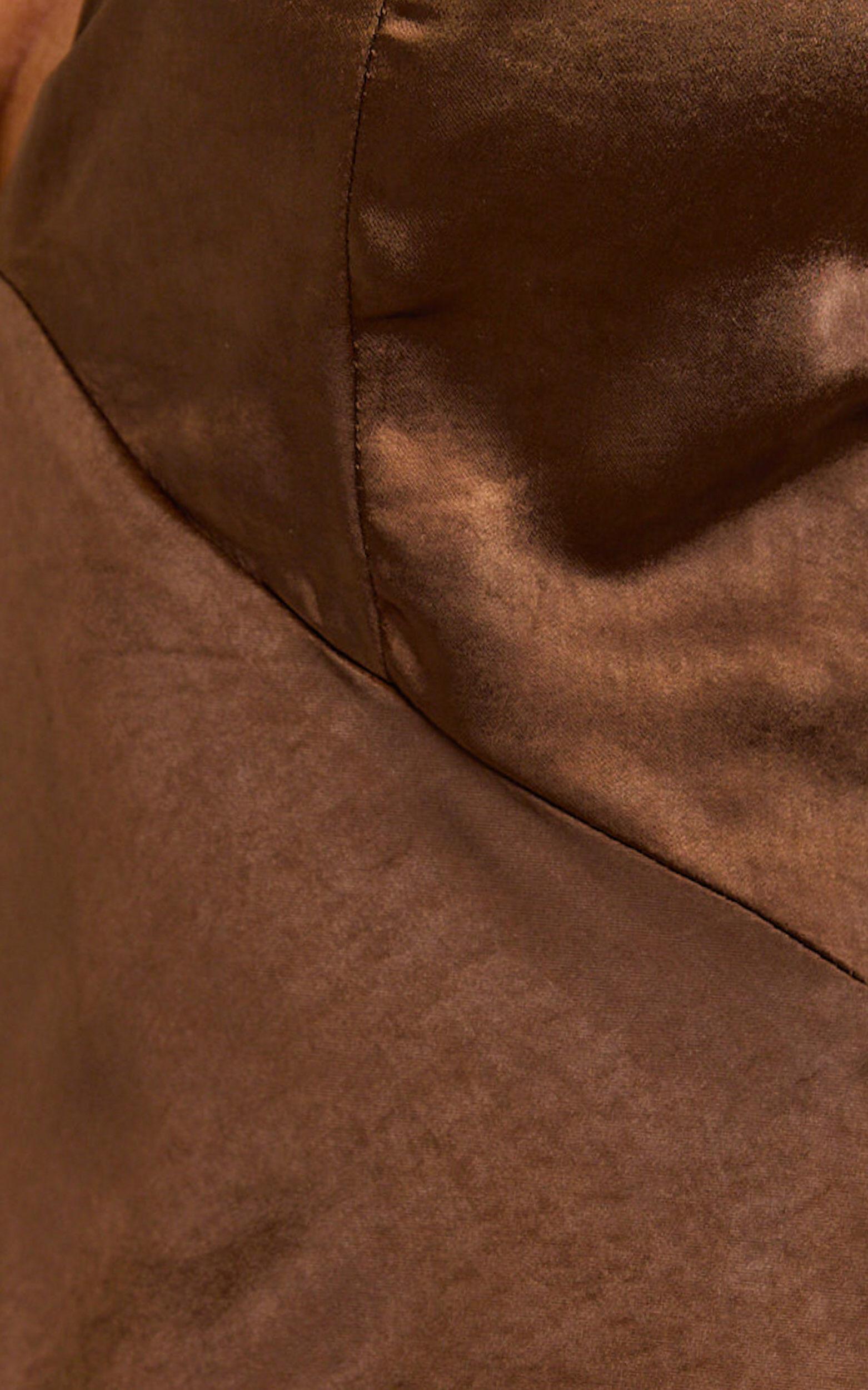 Quincy Maxi Dress - Satin Slip Dress in Chocolate Product Image