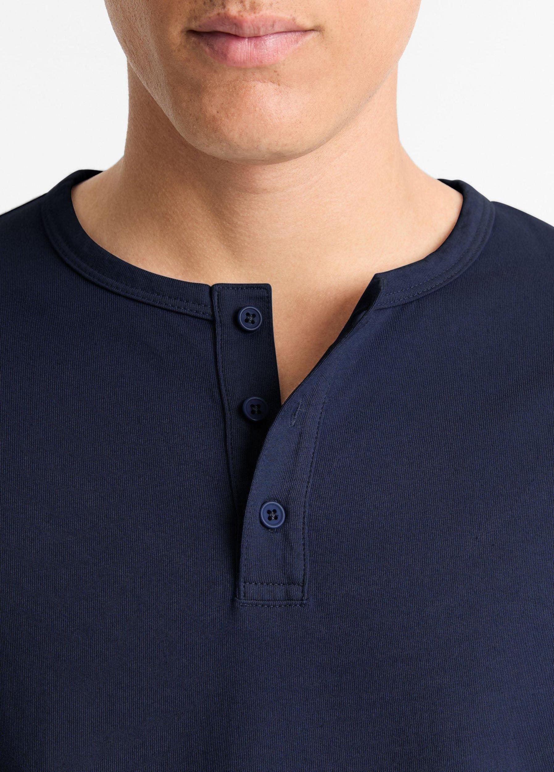 Garment Dye Cotton Long-Sleeve Henley Product Image
