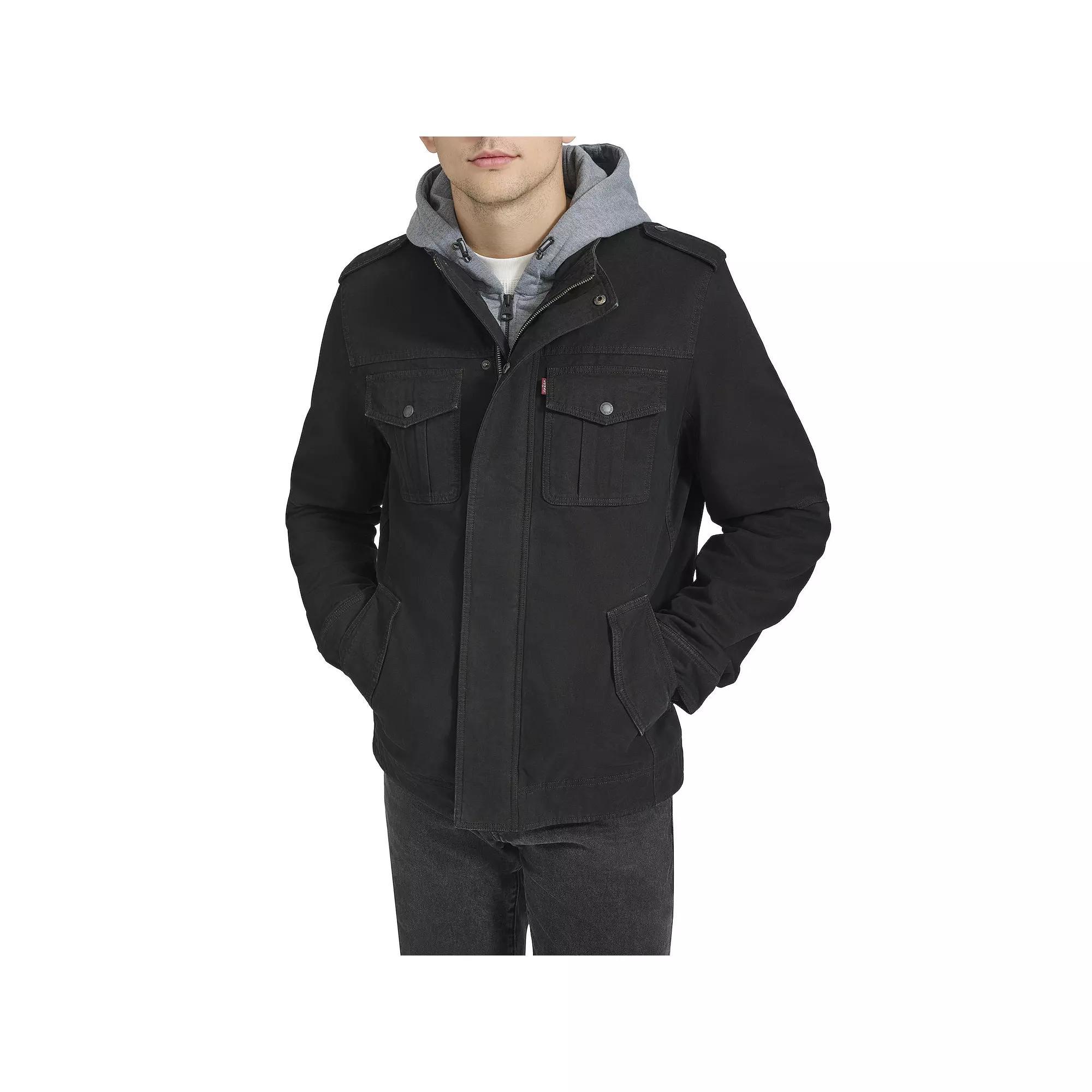 Men's Levi's® Hooded Sherpa Lined Trucker Jacket, Size: Small, Green Product Image