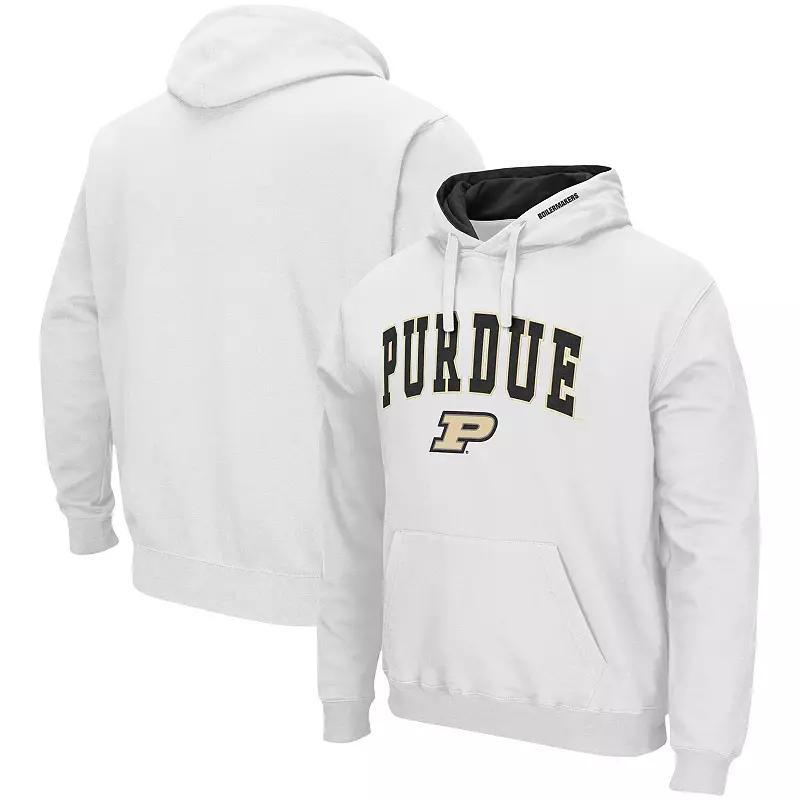Men's Colosseum White Purdue Boilermakers Arch & Logo 3.0 Pullover Hoodie, Size: Large Product Image