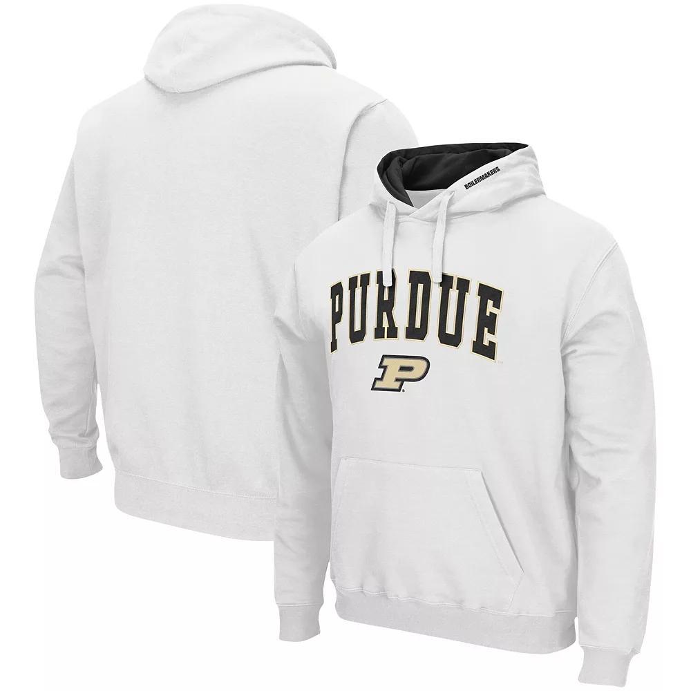 Men's Colosseum White Purdue Boilermakers Arch & Logo 3.0 Pullover Hoodie, Size: Large Product Image