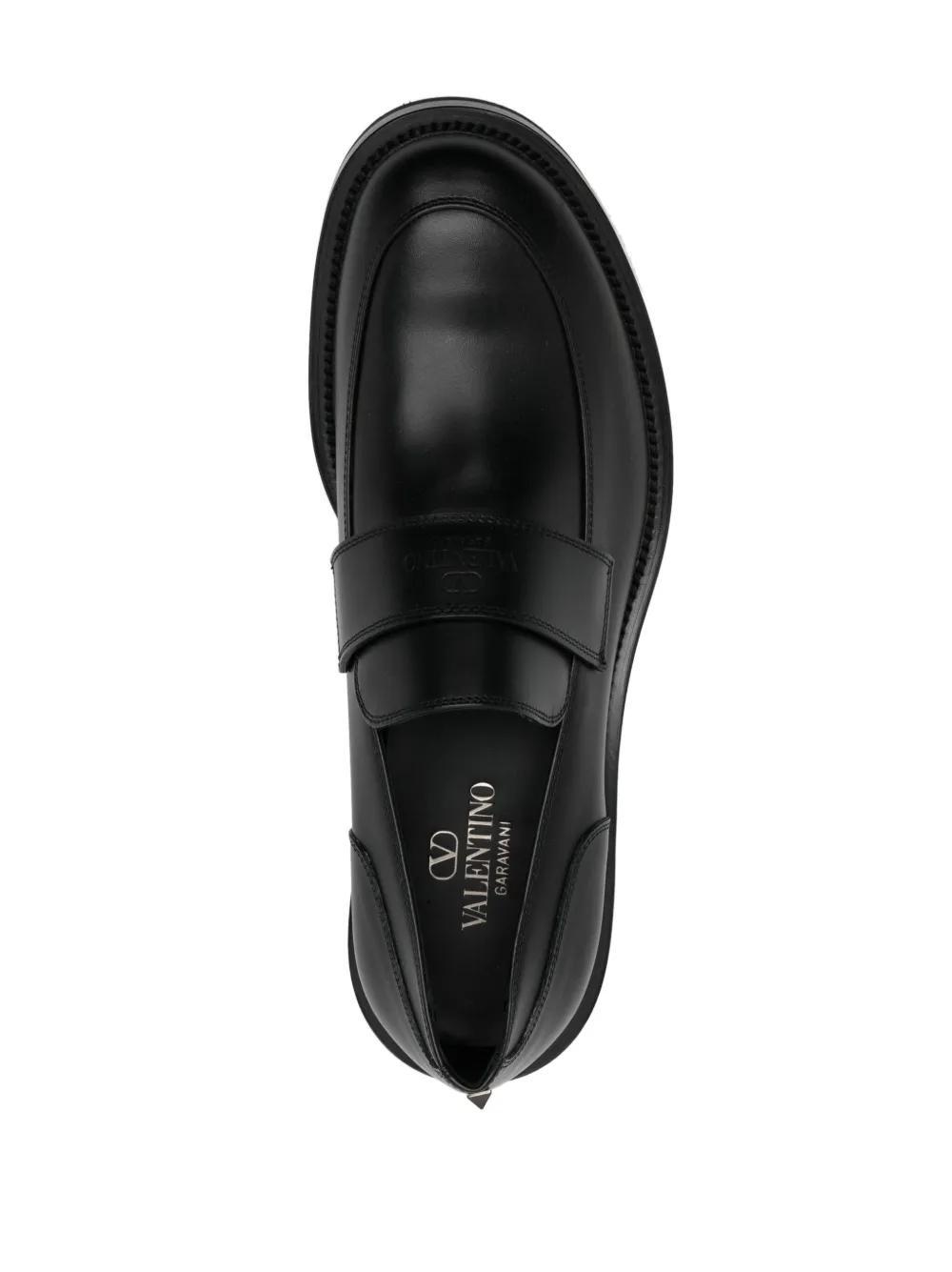 logo-debossed leather loafers Product Image