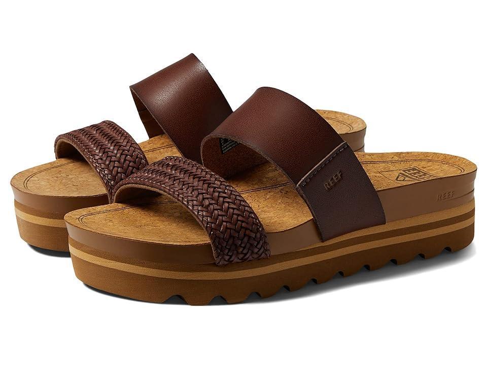 Reef Womens Cushion Vista Hi Braided Strap Platform Slides Product Image