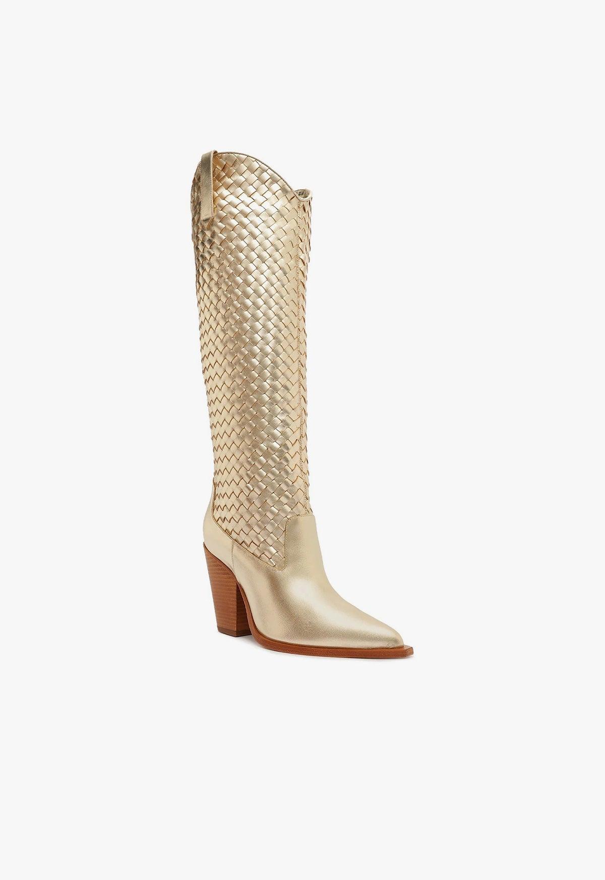 Ella Woven Metallic Leather Boot Product Image