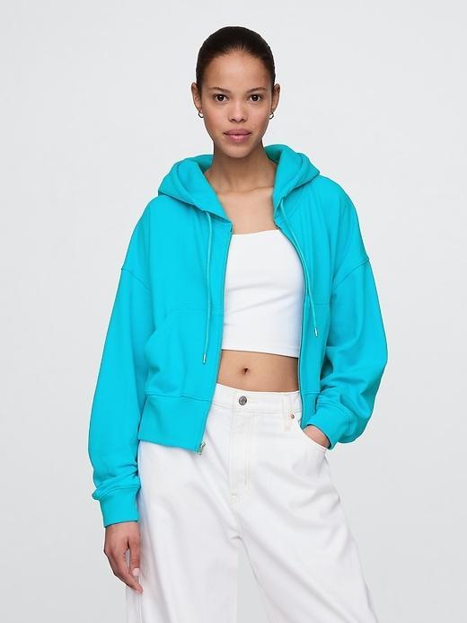 Heavyweight French Terry Oversized Zip Wedge Hoodie Product Image