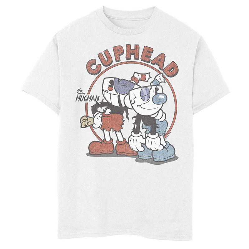 Boys 8-20 Cuphead and Mugman Rough and Ready Tee, Boy's, Size: XS, Athletic Grey Product Image