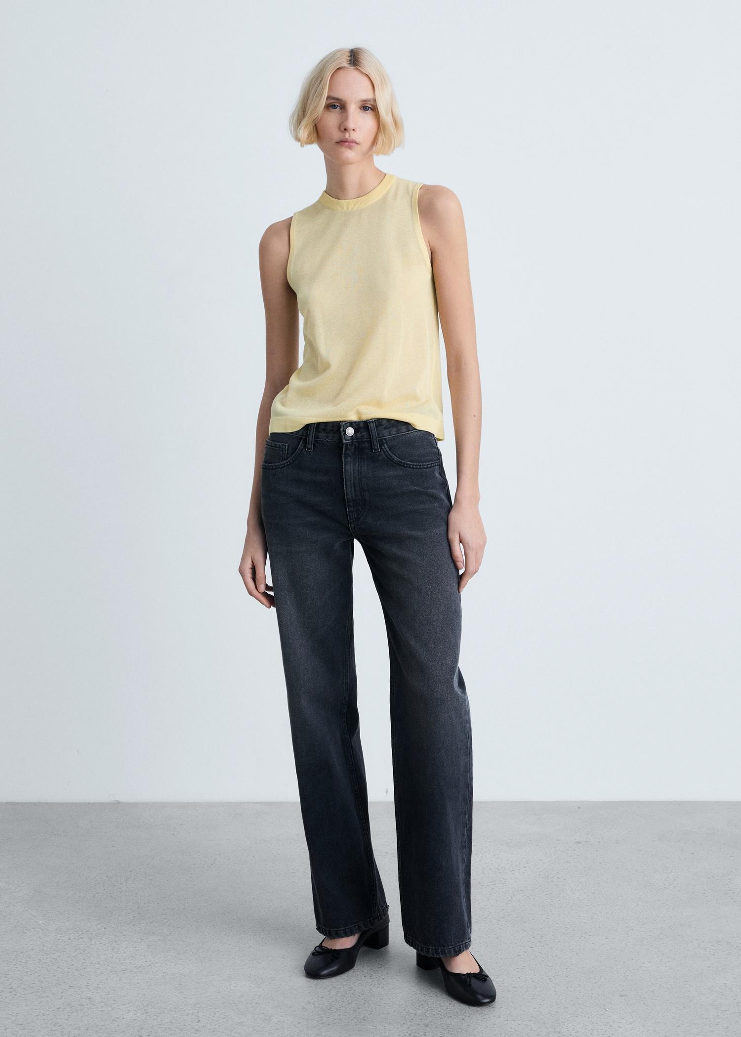 Sleeveless knitted top - Women | MANGO USA Product Image
