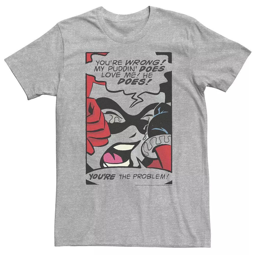 Big & Tall DC Comics Batman Harley Quinn Retro Comic Poster Tee, Men's, Size: 5XL, White Product Image