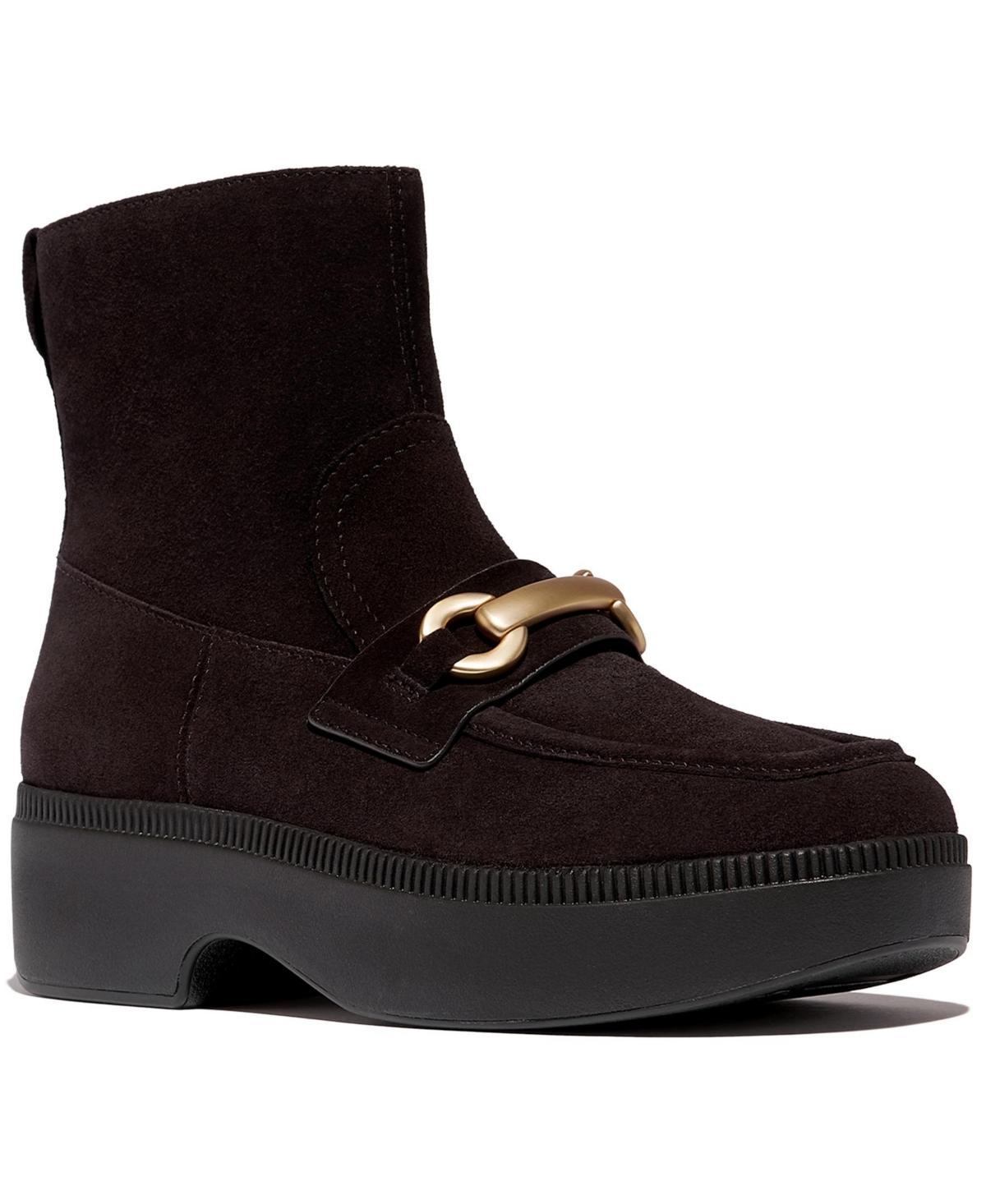 FitFlop Womens F-Luma Chunky Snaffle Square Toe Ankle Boots Product Image