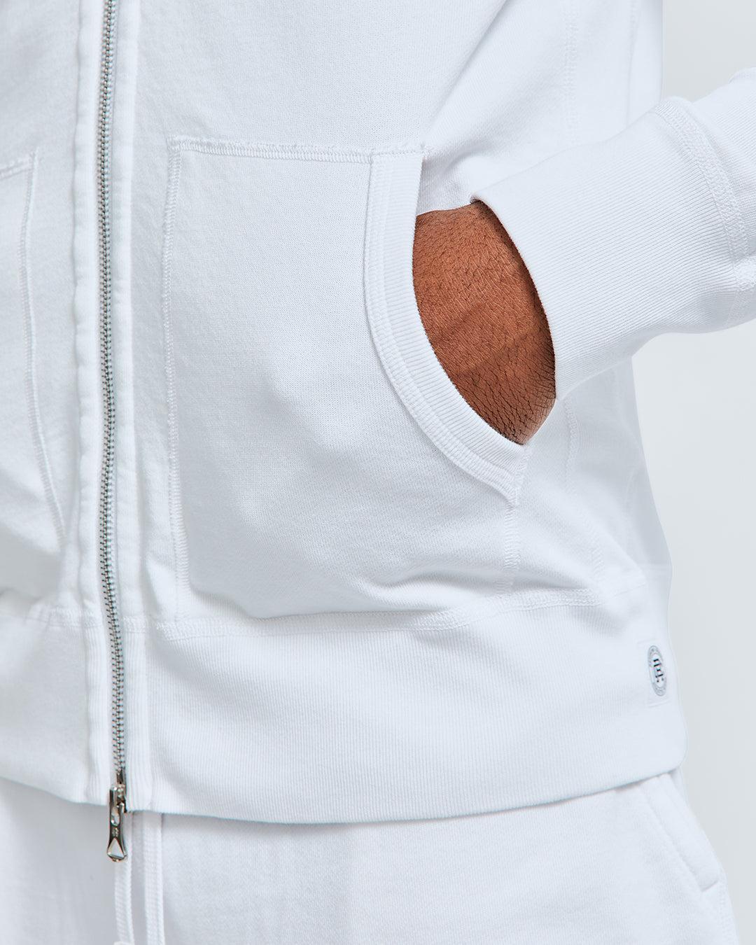 Lightweight Terry Slim Zip Hoodie Male Product Image