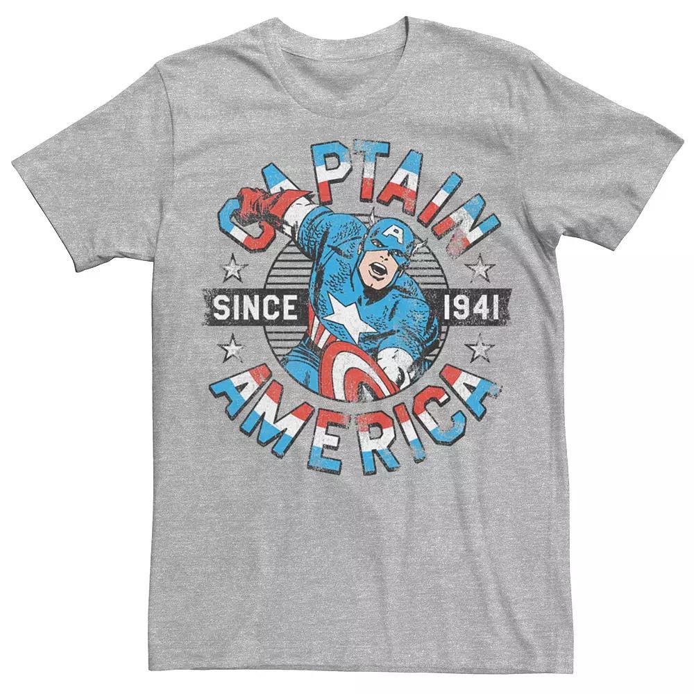 Mens Captain America Since 1941 Tee Athletic Grey Product Image