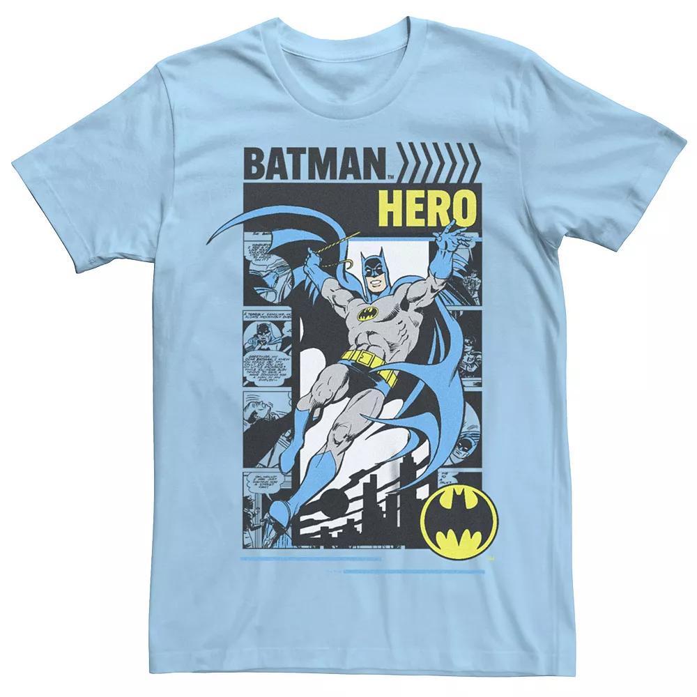 Men's Batman Hero Cover Graphic Tee, Size: XXL, Light Blue Product Image