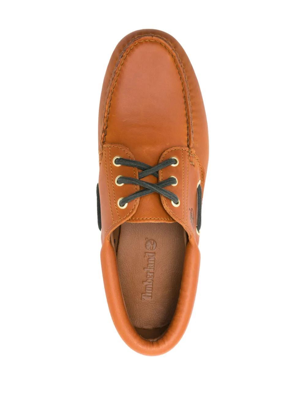 3-Eye leather boat shoes Product Image