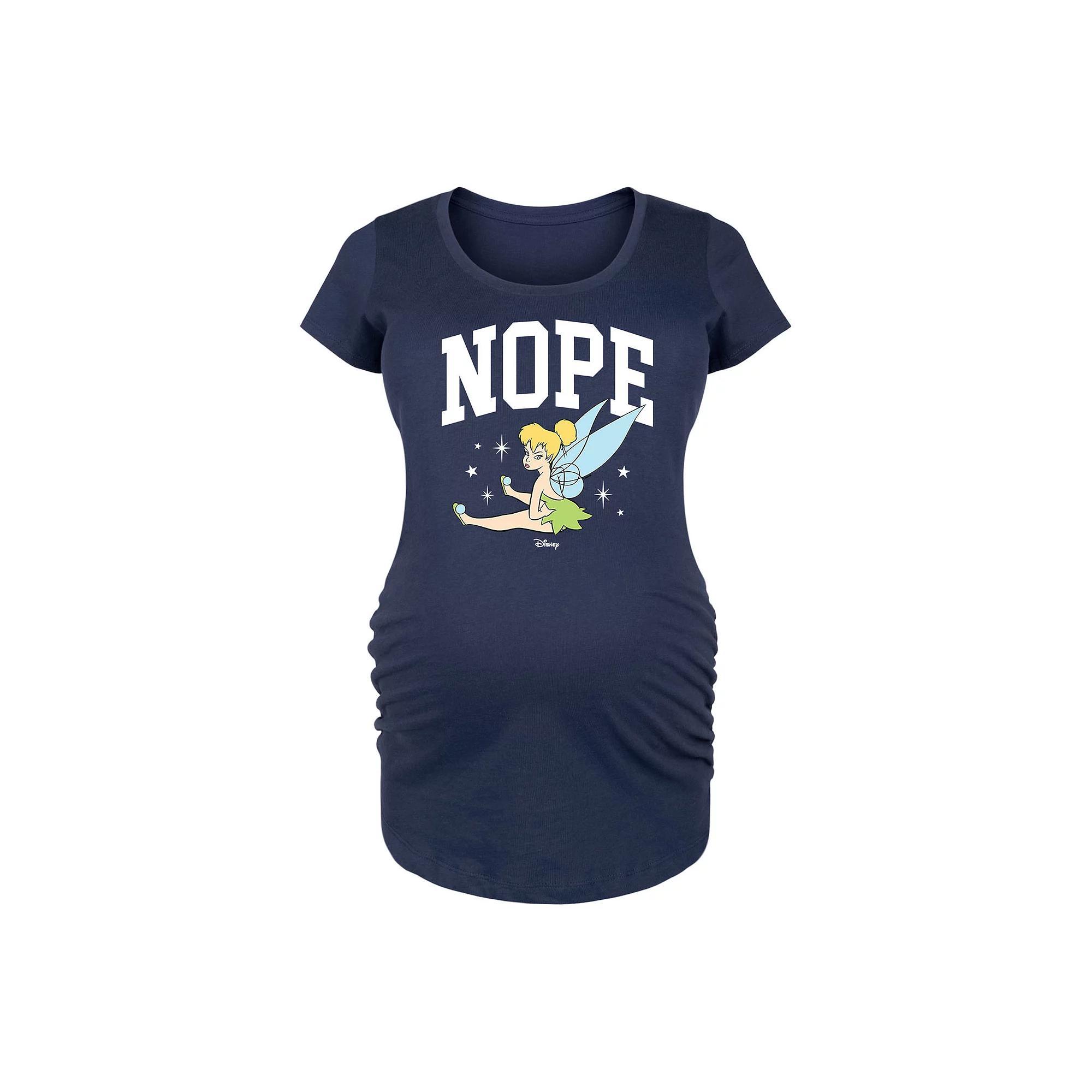 Disneys Tinker Bell Maternity Nope Graphic Tee, Womens Product Image