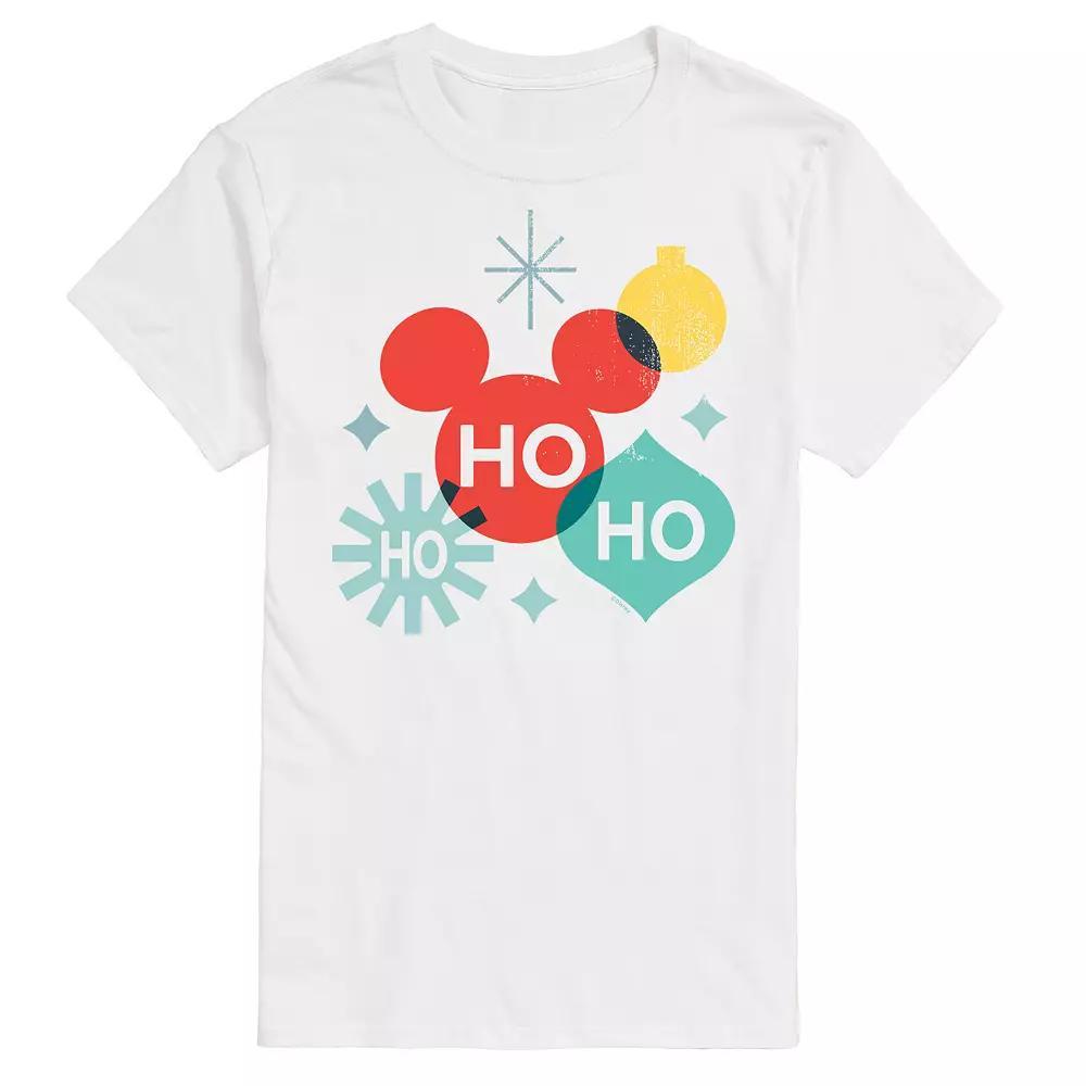 Disneys Mickey Mouse Mens Holiday Ho Ho Ho Shapes Graphic Tee Blue Product Image