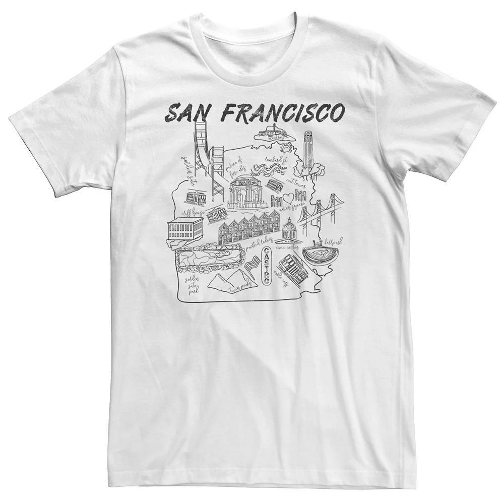 Big & Tall San Francisco City Elements Graphic Tee, Men's, Size: 3XB, White Product Image