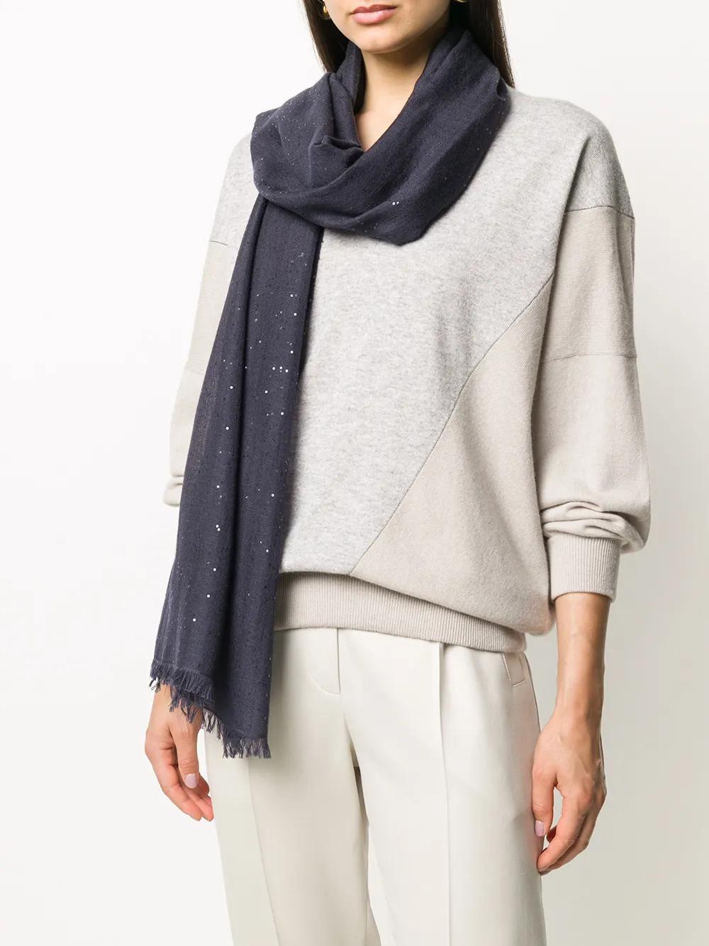 BRUNELLO CUCINELLI Textured Scarf In Blue Product Image