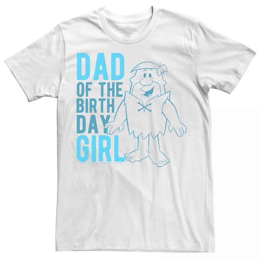 Men's Flinstones Barney Dad Of The Birthday Girl Text Tee, Size: Large, White Product Image