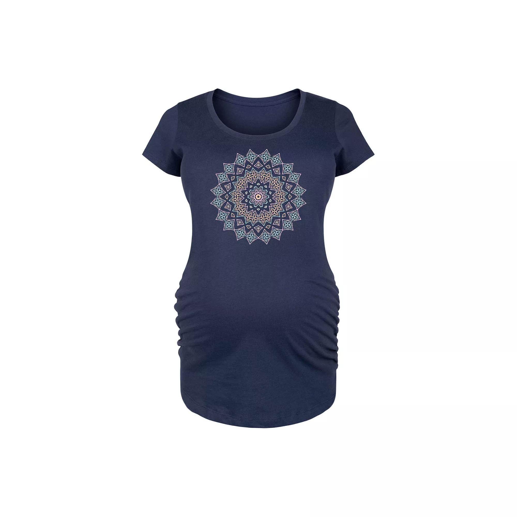 Maternity Pastel Mandala Graphic Tee, Womens Blue Product Image