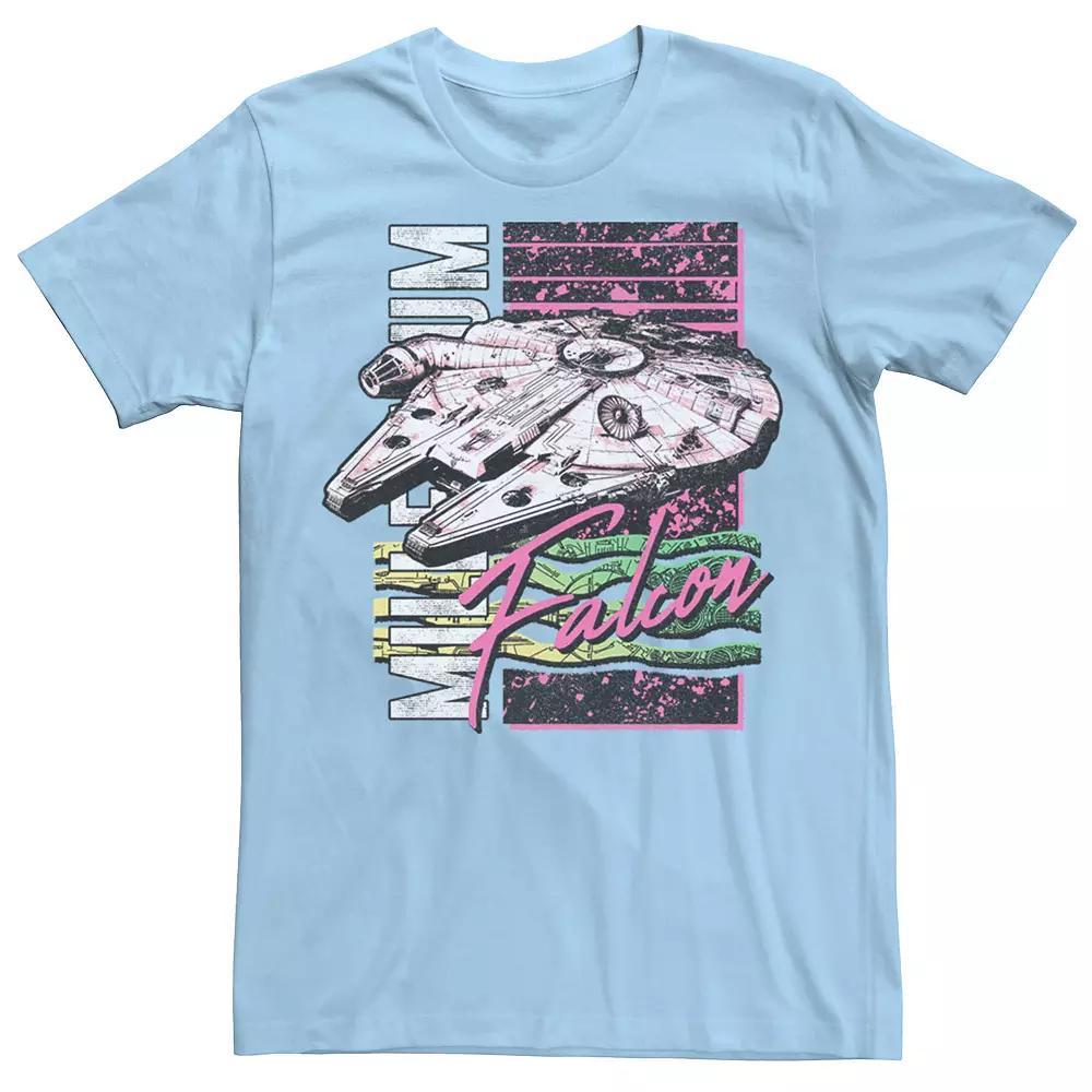 Mens Star Wars Neon Vintage Millennium Falcon Tee Athletic Grey Product Image