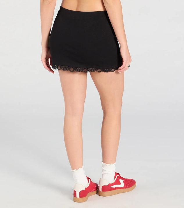 Hint Of Romance Lace Trim Mini Skort Product Image