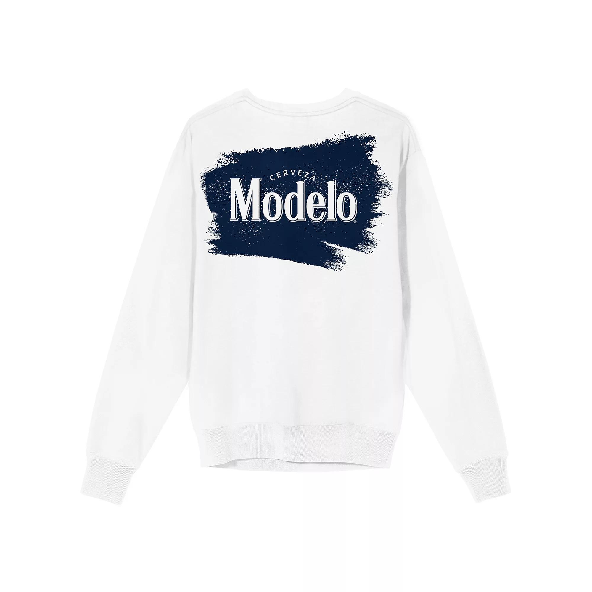 Men's Modelo Diamond Frame Beer Logo Graphic Sweatshirt, Size: Large, White Product Image