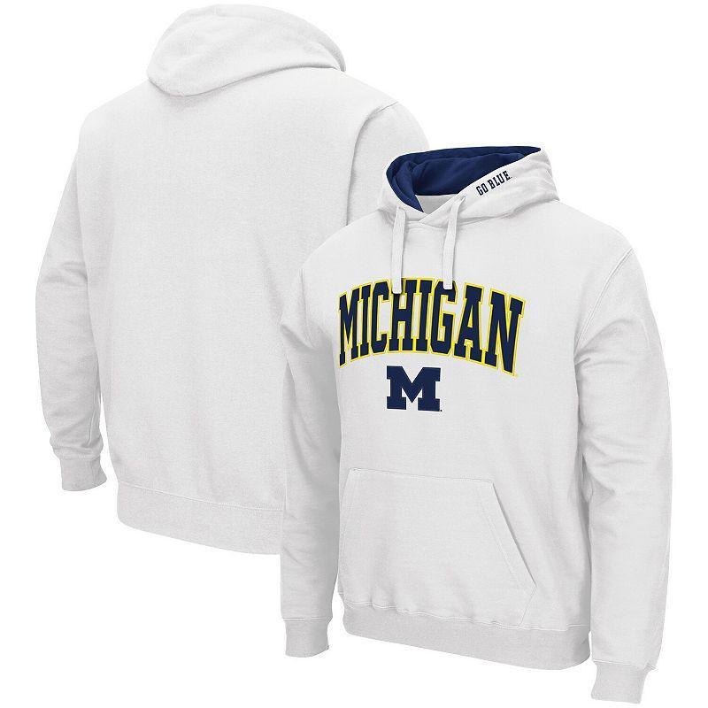 Men's Colosseum White Michigan State Spartans Arch & Logo 3.0 Pullover Hoodie, Size: 2XL Product Image