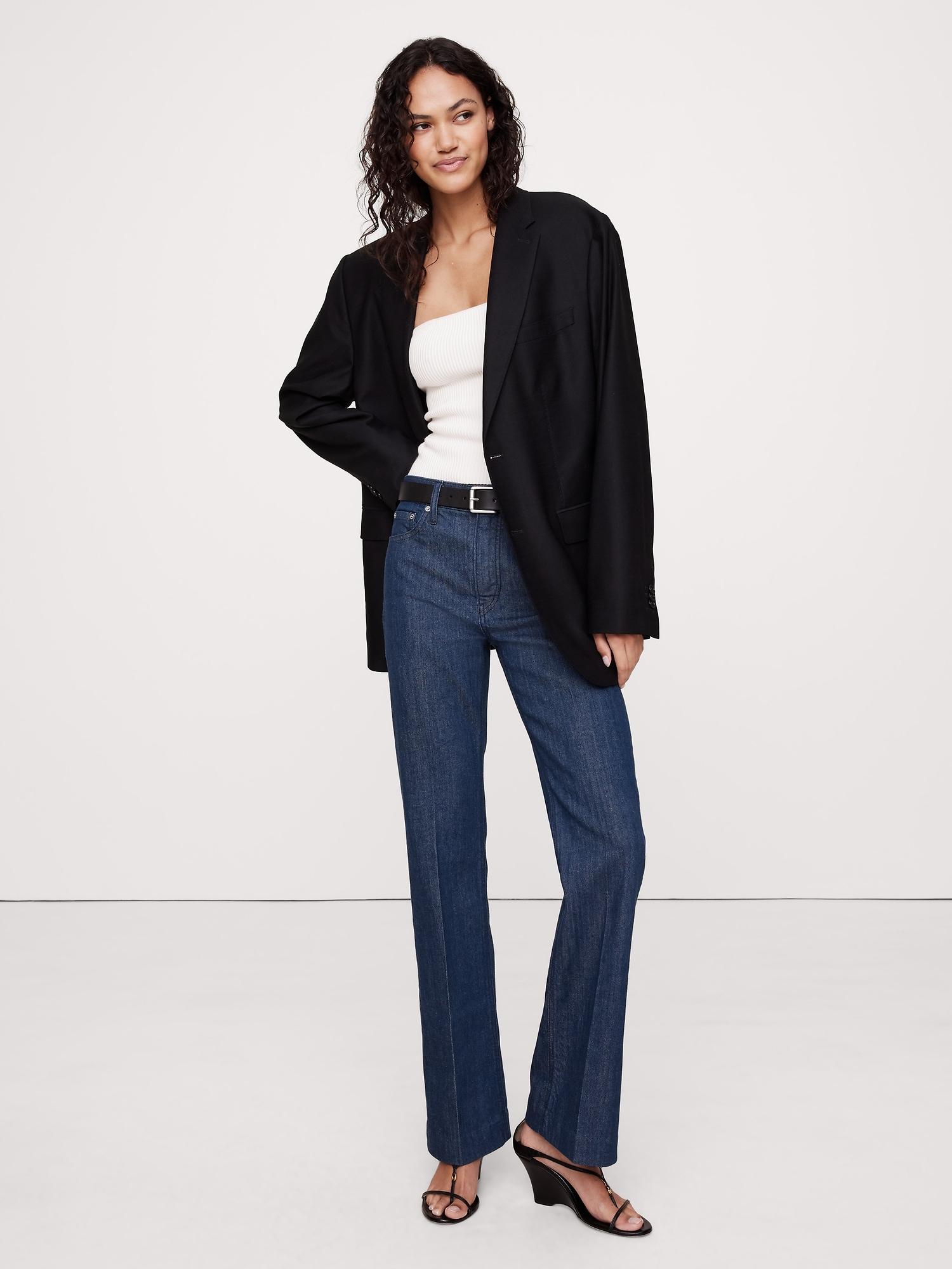 High-Rise Bootcut Ankle Jean Product Image