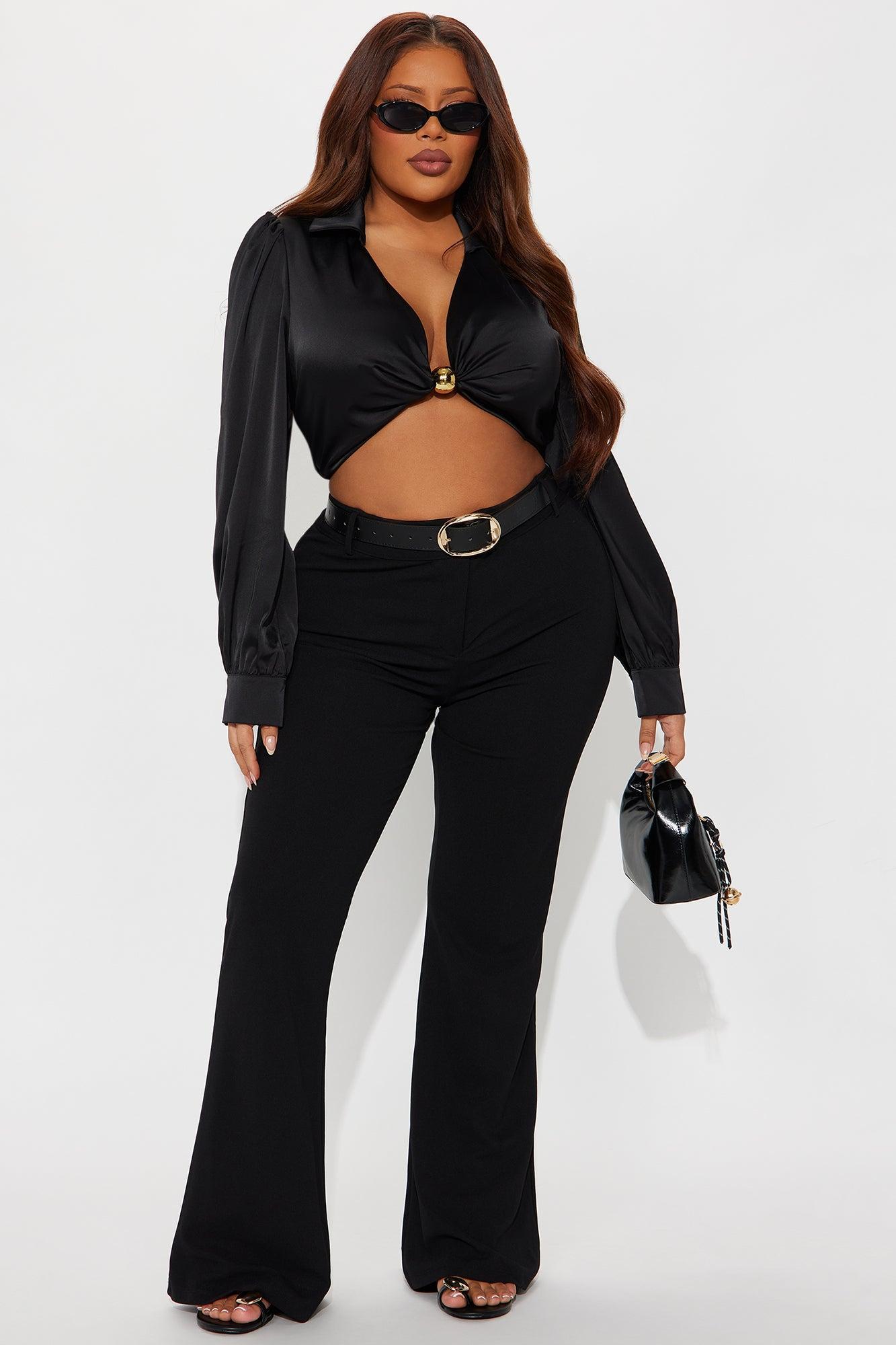 Zulema Crepe Flare Pant - Black Product Image