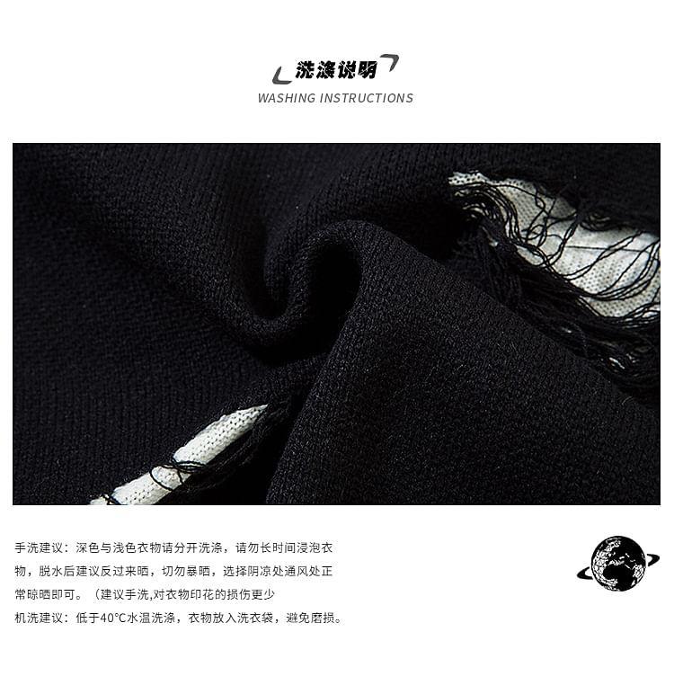 Tie-Dyed Distressed Zip Cardigan Product Image