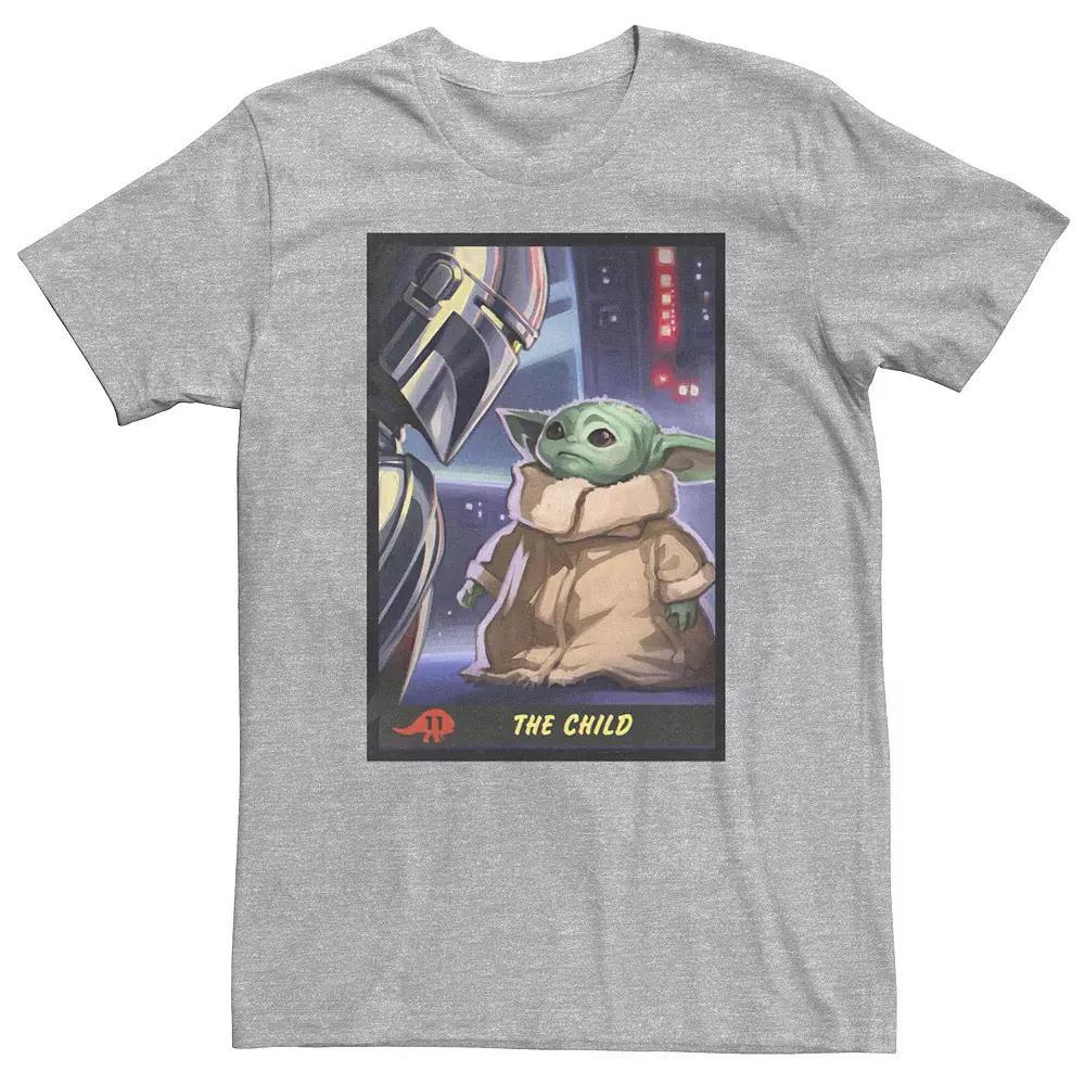 Big & Tall Star Wars: The Mandalorian The Child Trading Card Tee, Men's, Size: Large Tall, Athletic Grey Product Image