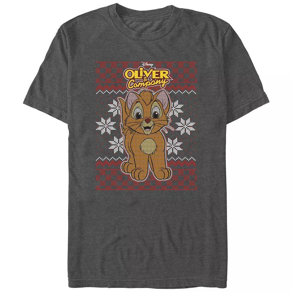 Big & Tall Oliver And Company Christmas Sweater Graphic Tee, Men's, Size: Large Tall, Grey Heather Product Image