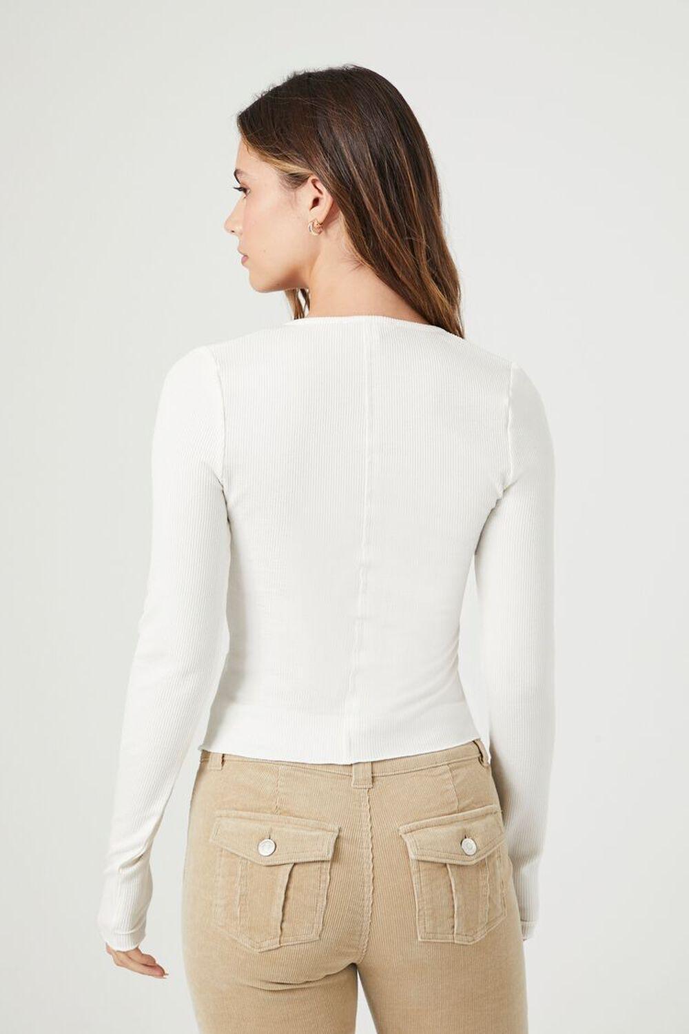 Ribbed Knit Henley Top | Forever 21 Product Image