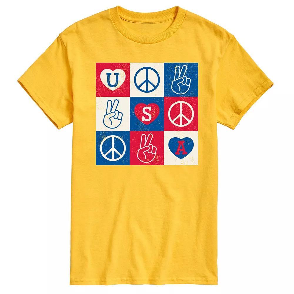 Mens USA Peace Grid Graphic Tee Product Image