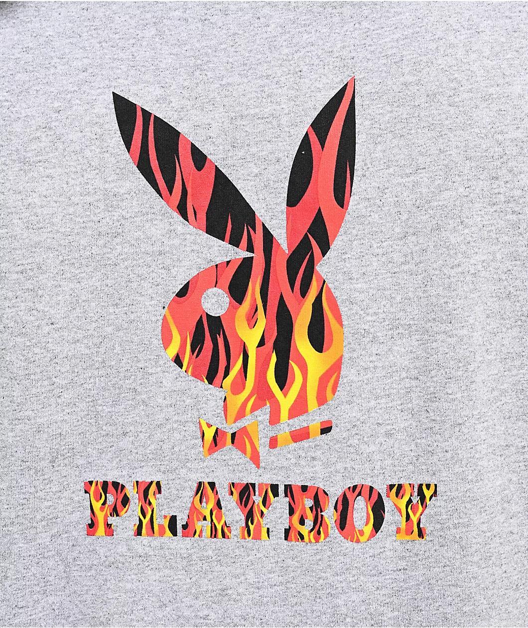 Color Bars x Playboy Flames Heather Grey T-Shirt Product Image