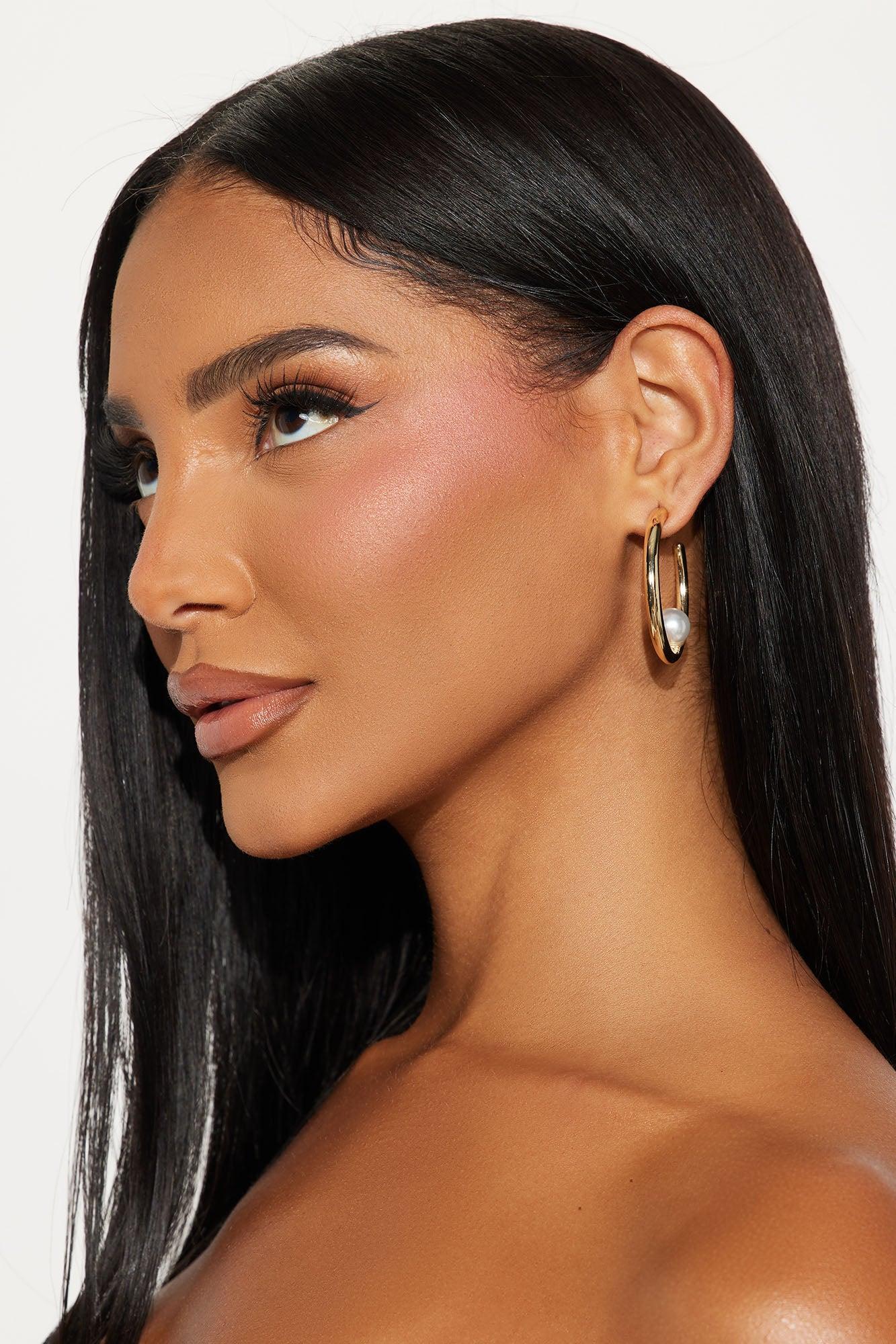 One And Only Pearl Hoop Earrings - Gold Female Product Image