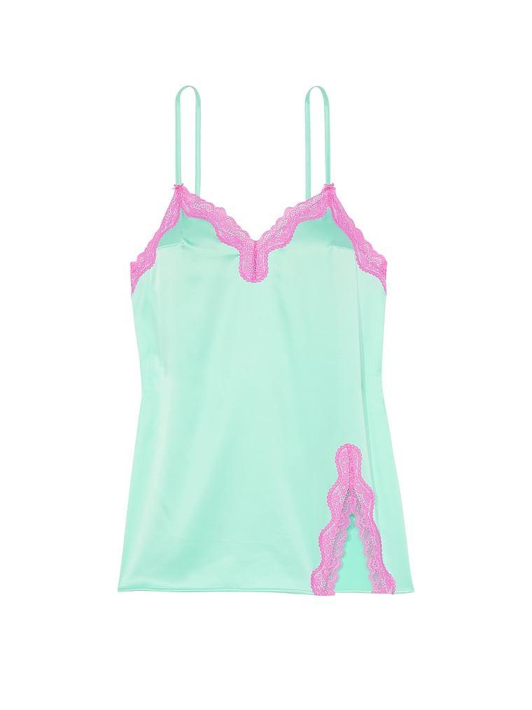 Tease Satin Lace-Trim Mini Slip Dress Product Image