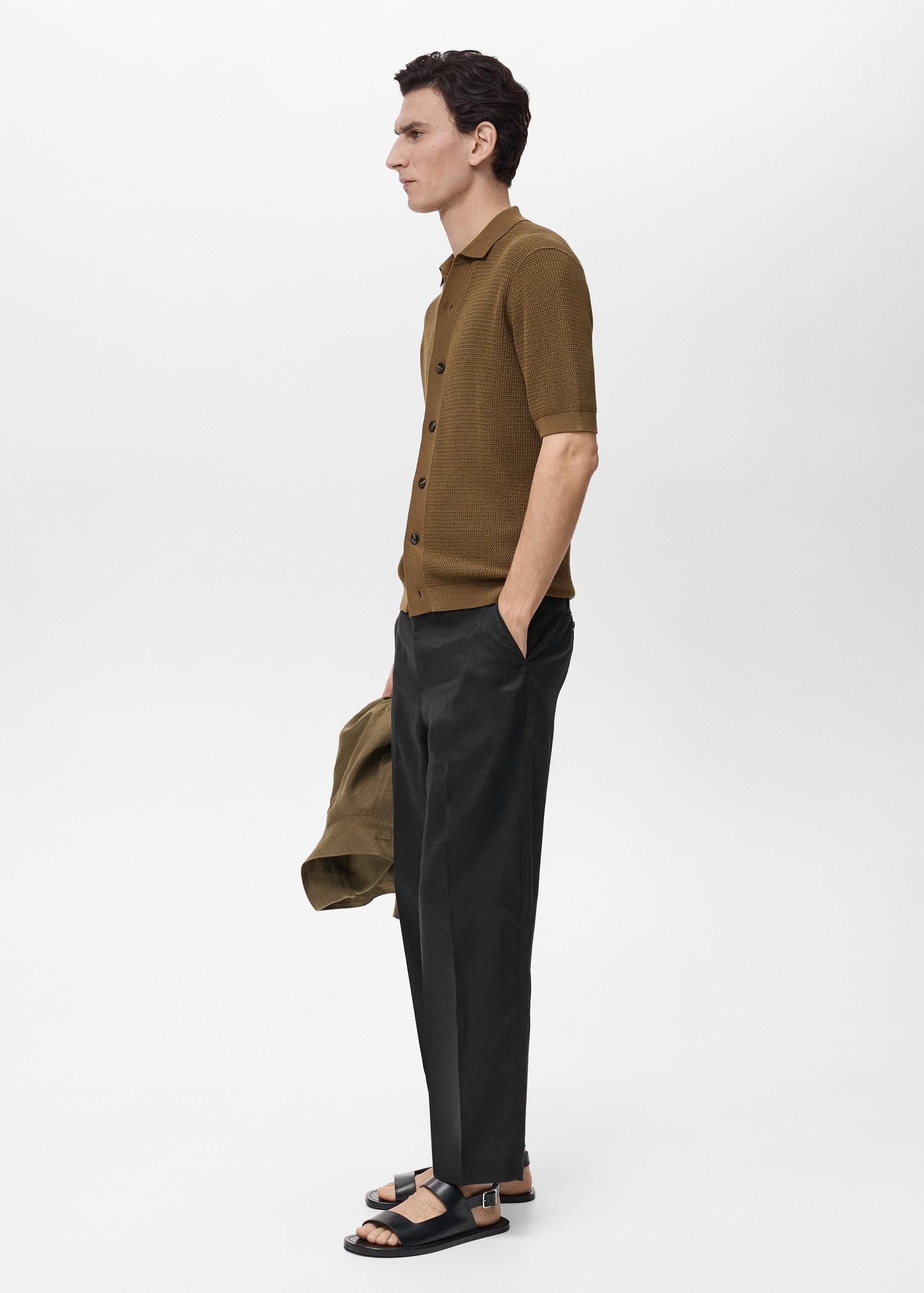Structured knitted shirt - Men | MANGO USA Product Image
