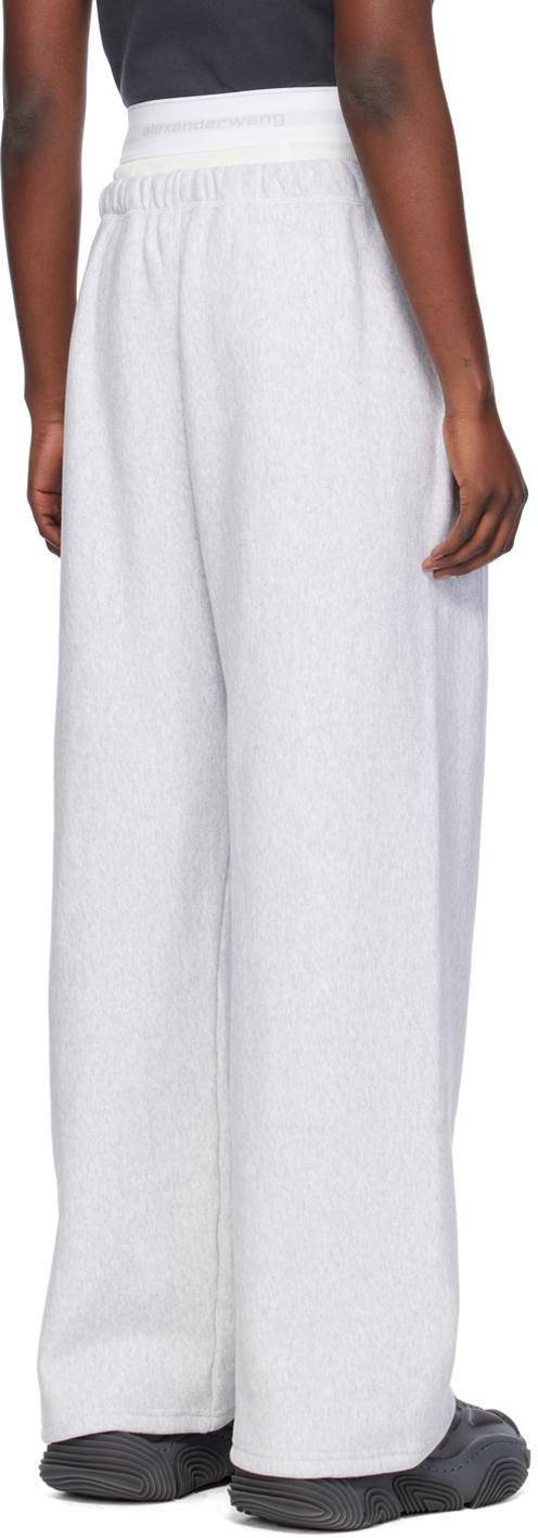 ALEXANDER WANG T Gray Wide-leg Sweatpants In Light Heather Grey Product Image
