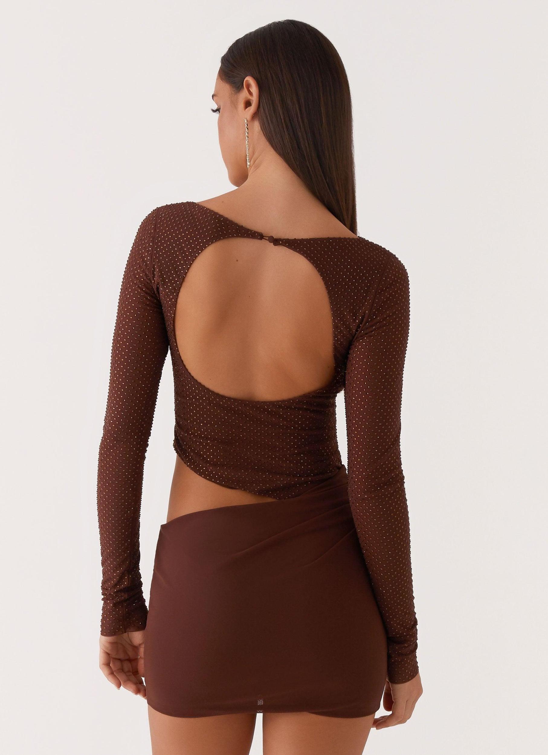 Catch The Night Sequin Mini Dress - Chocolate Product Image