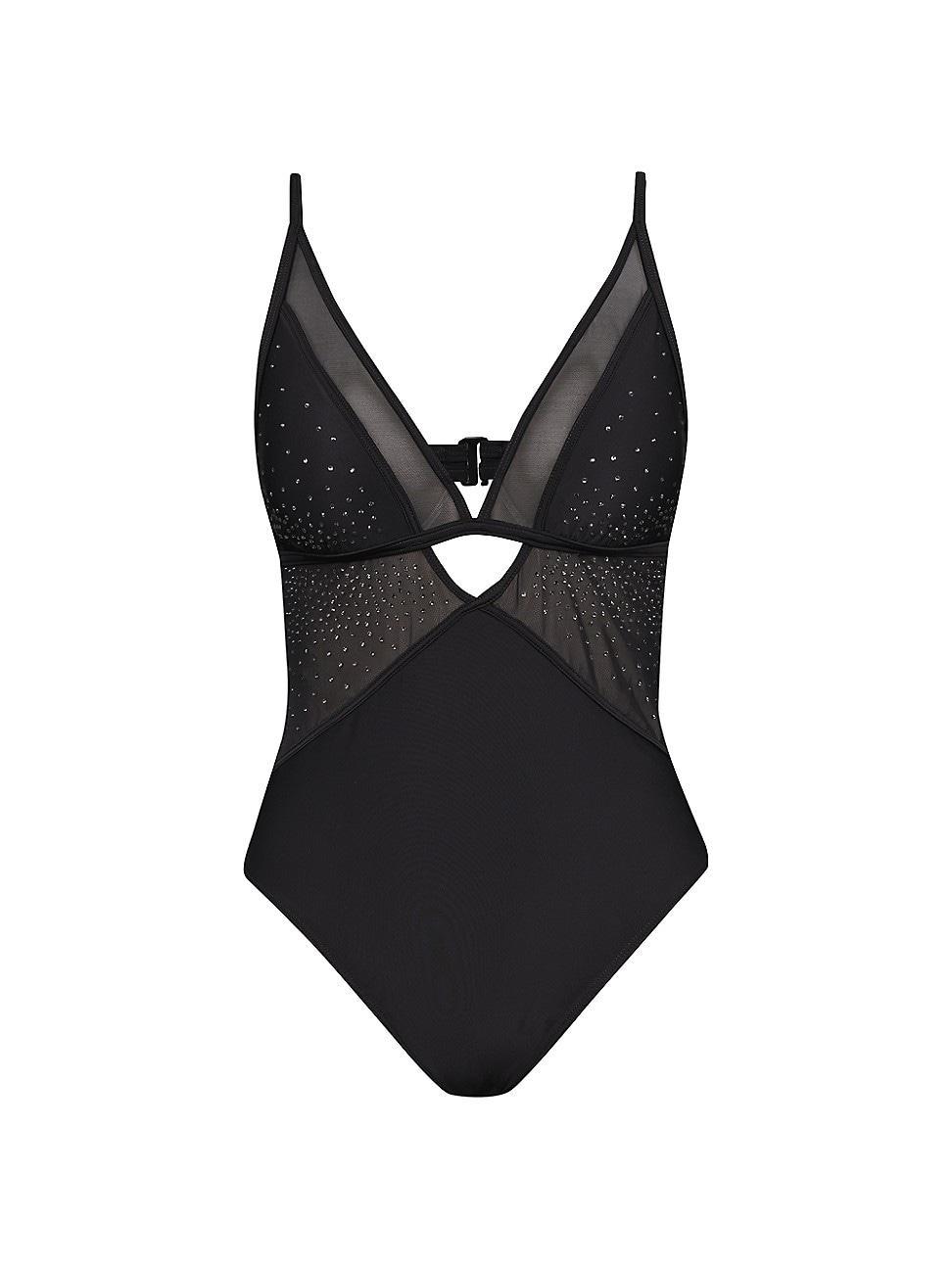 Womens Shine Like A Diamond Lilou Plunge One-Piece Swimsuit Product Image
