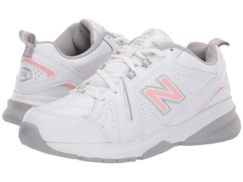 New Balance® 608 v5 Women's Shoes, Size: 6.5, White Pink Product Image