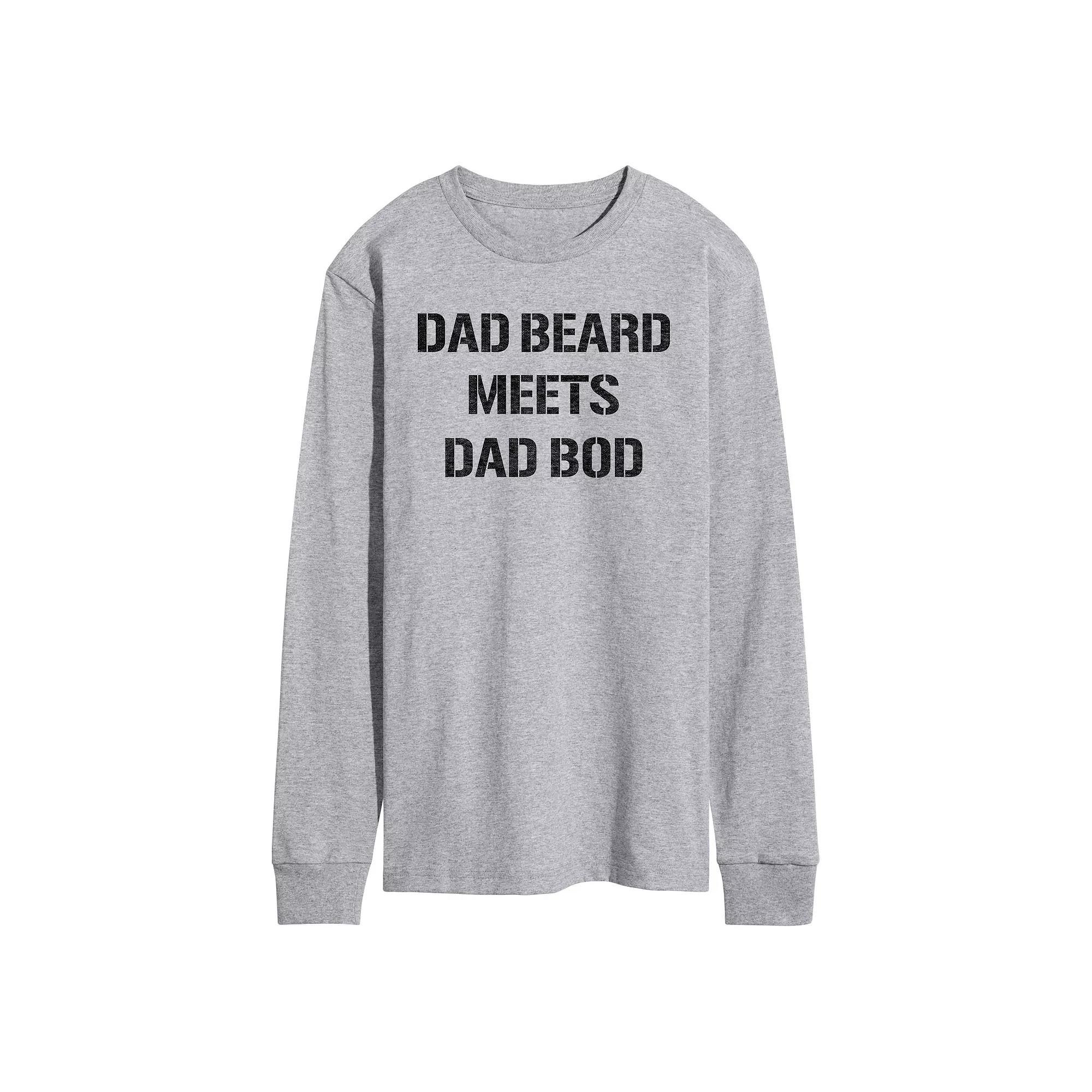Mens Dad Beard Meets Dad Bod Graphic Tee Product Image