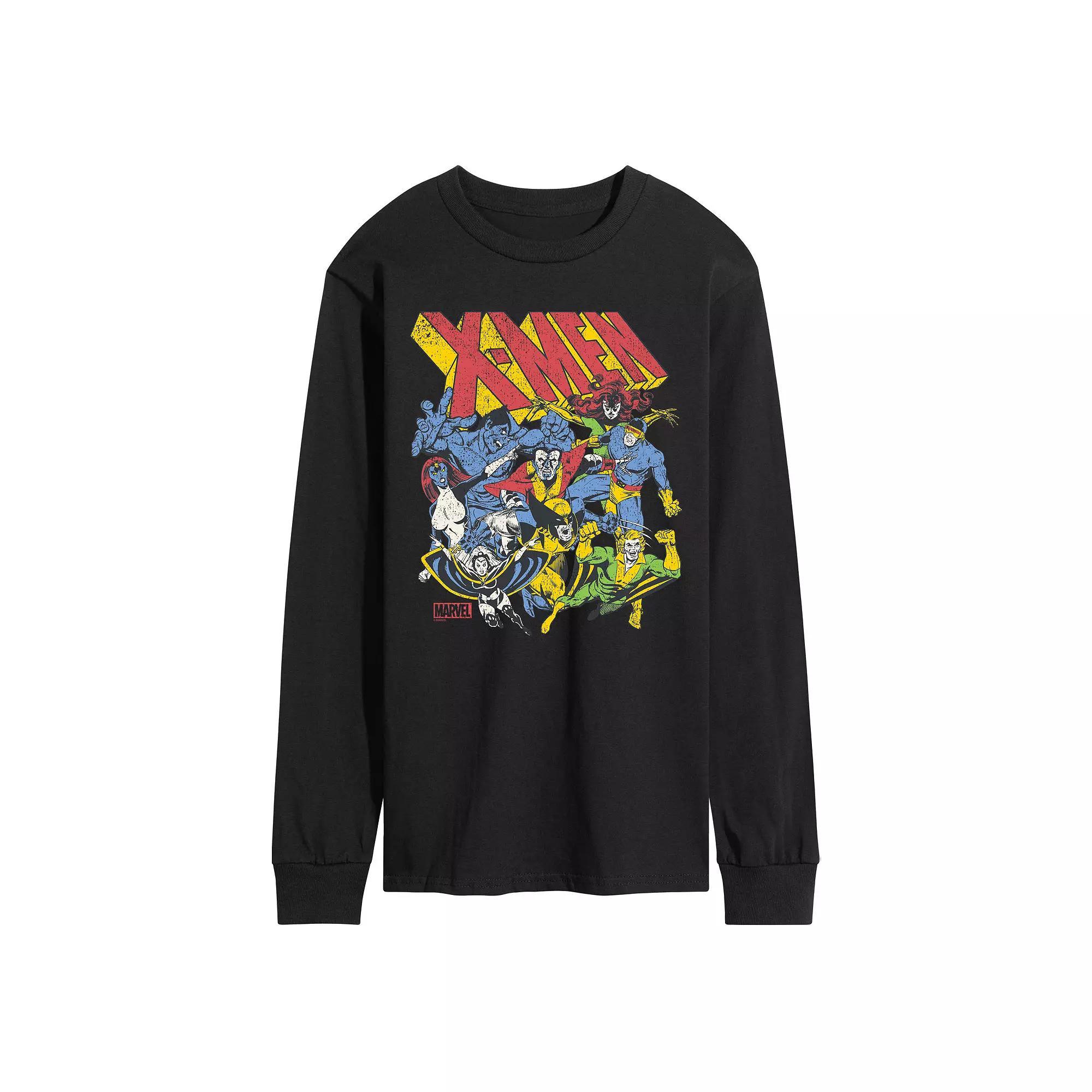 Mens Marvel X-Men Group Retro Long Sleeve Graphic Tee Product Image
