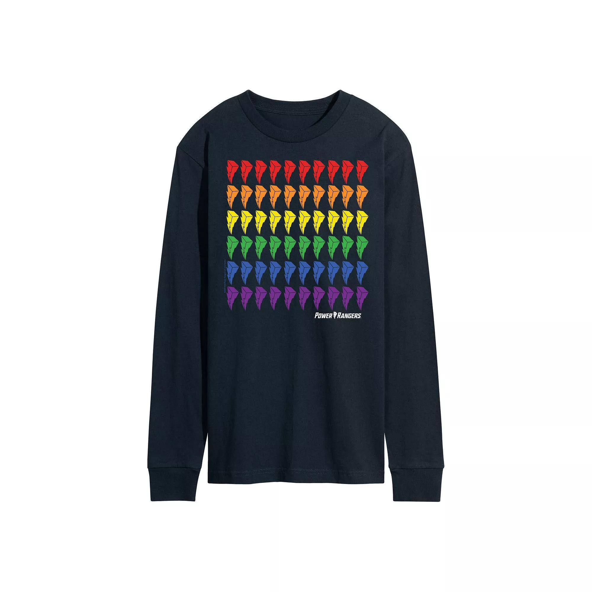 Mens Power Rangers Bolt Pride Long Sleeve Graphic Tee Product Image
