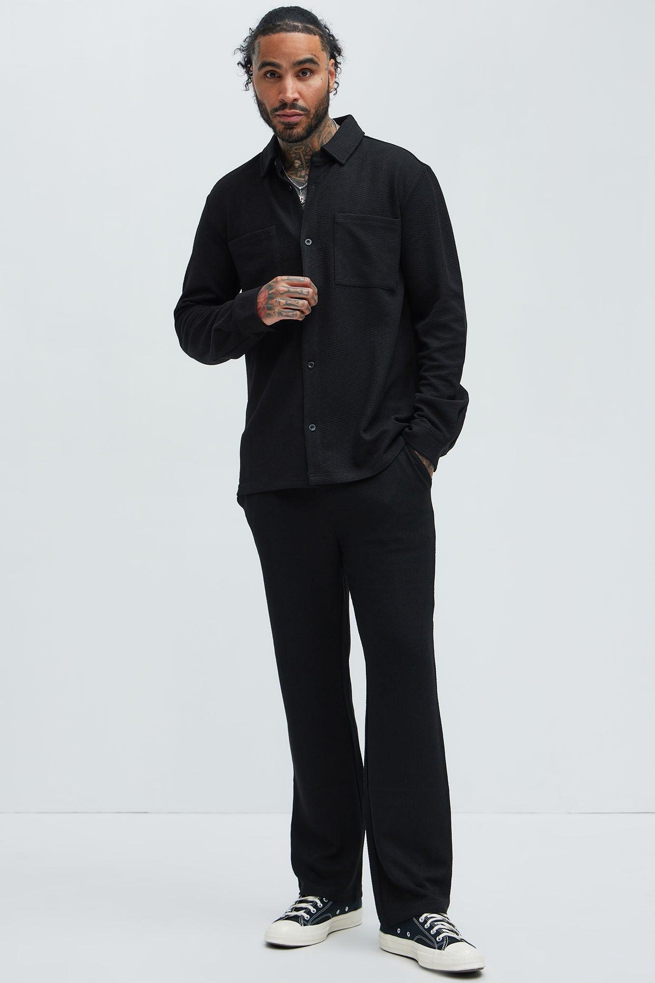 Capstan Textured Button Up Shirt - Black Product Image